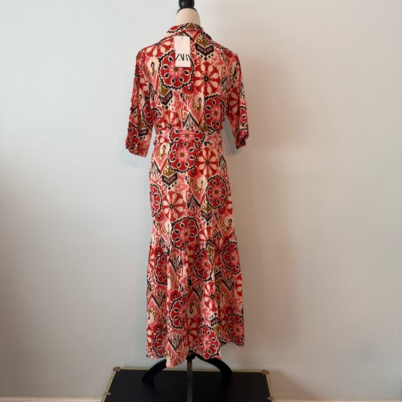 ✨ ZARA The Alessi Dress Bold Floral Maxi NWT Size L ✨ - Picture 9 of 13